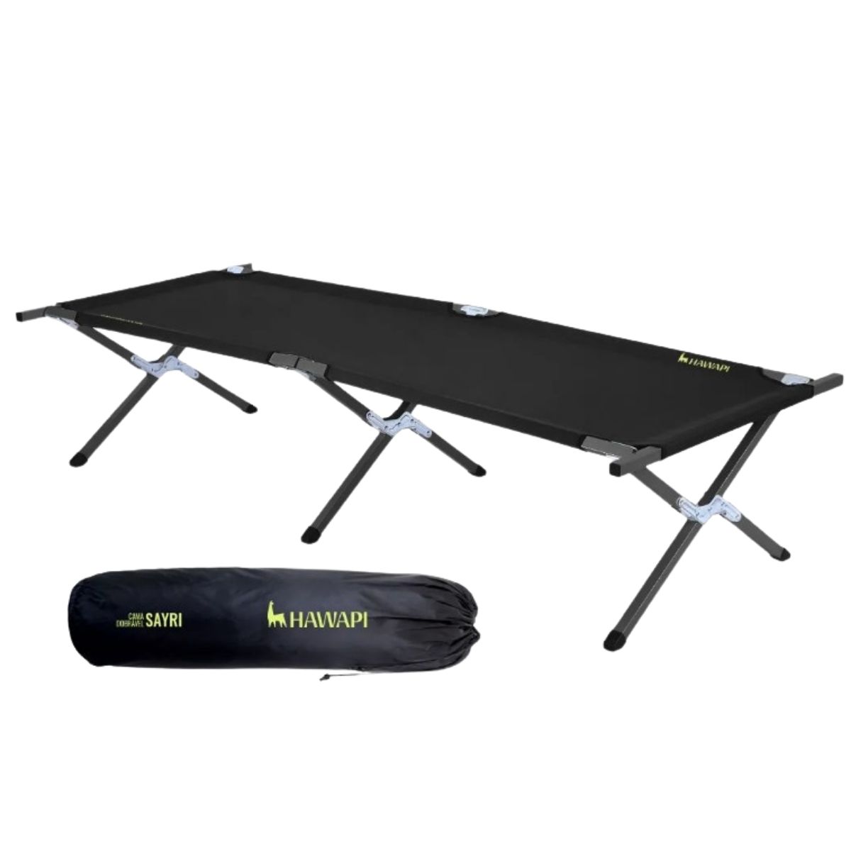 Cama Dobravel Cap 150Kg Estrutura Aço Hawapi
